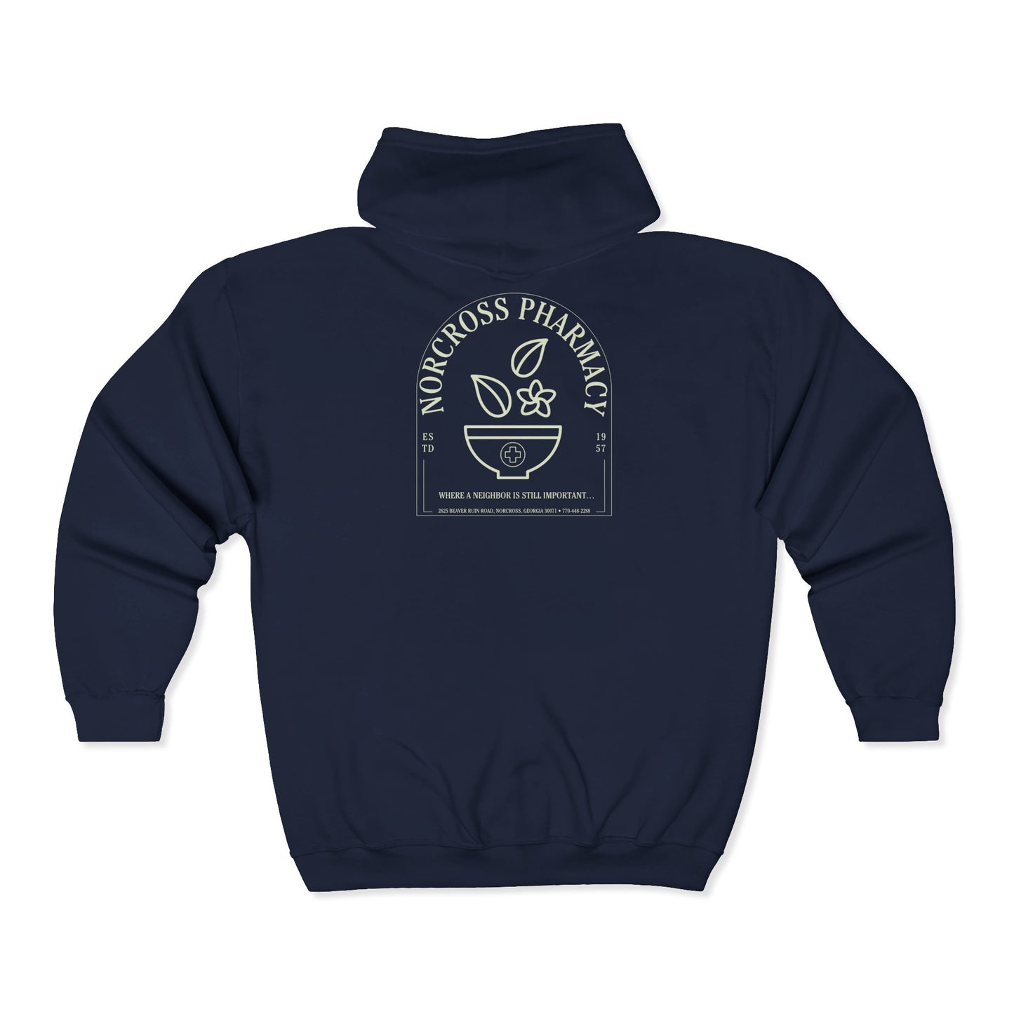 Norcross Pharmacy Zip-Up Hoodie - Perfect for Casual Outings & Gifts