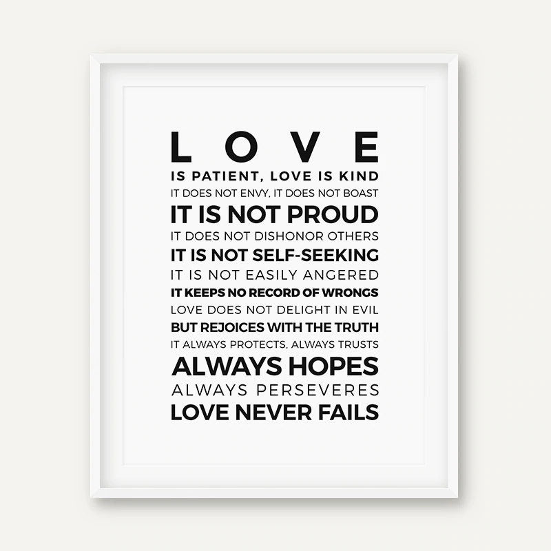 Bible: Love Is Patient and Fruits of the Spirit Wall Art