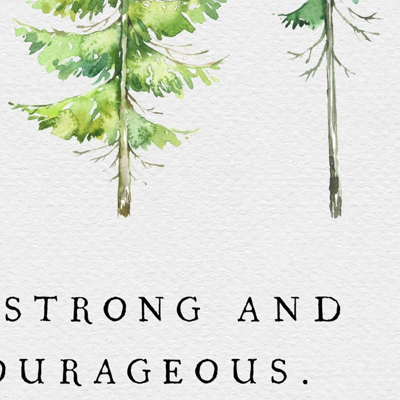 Joshua 1:9 Strong and Courageous Canvas Painting