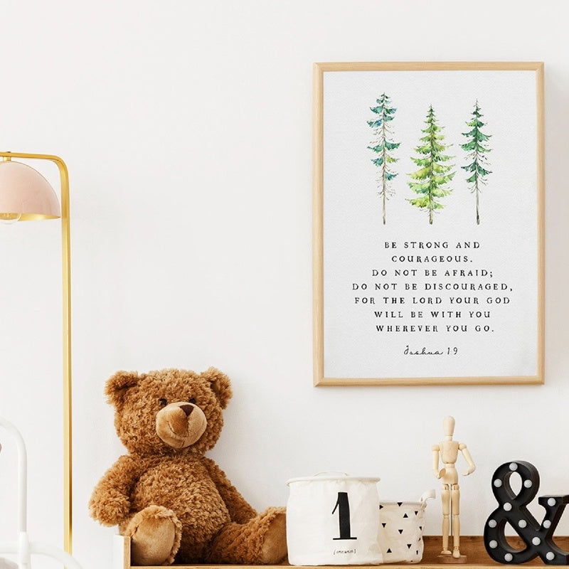 Joshua 1:9 Strong and Courageous Canvas Painting