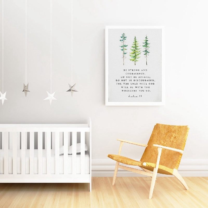 Joshua 1:9 Strong and Courageous Canvas Painting