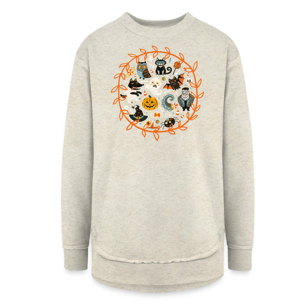 Halloween Fun Women's Weekend Tunic Fleece Sweatshirt - heather oatmeal