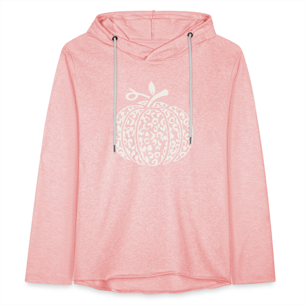 Cream & Pink Pumpkin Lightweight Terry Hoodie - cream heather pink