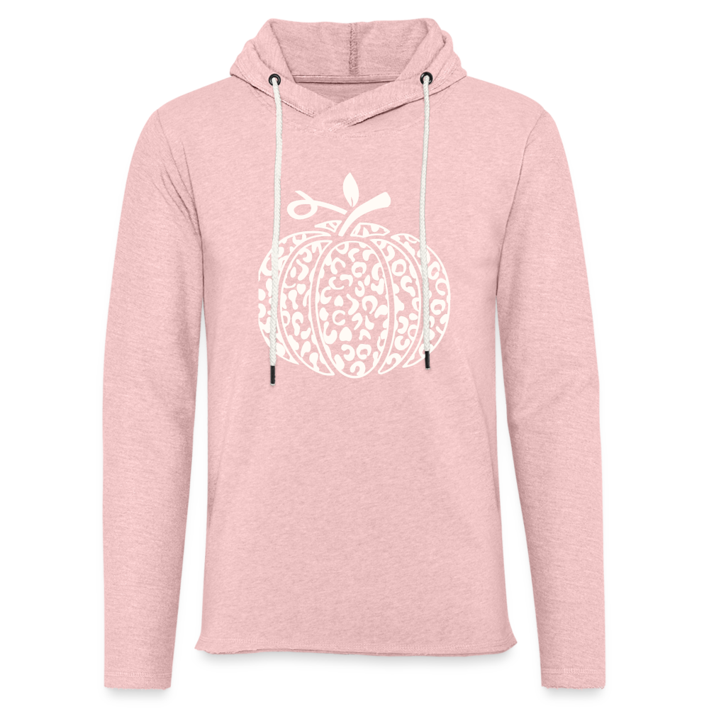 Cream & Pink Pumpkin Lightweight Terry Hoodie - cream heather pink