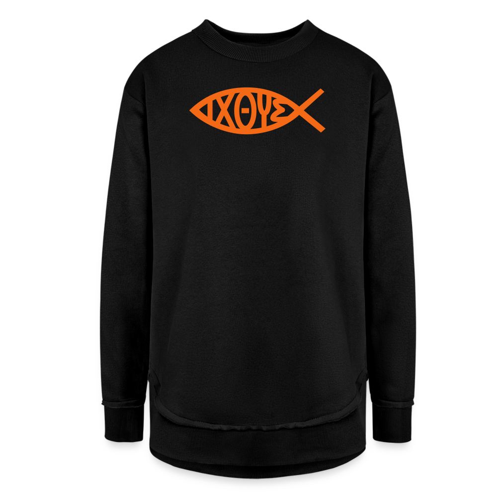 Faith Women's Weekend Tunic Fleece Sweatshirt - black