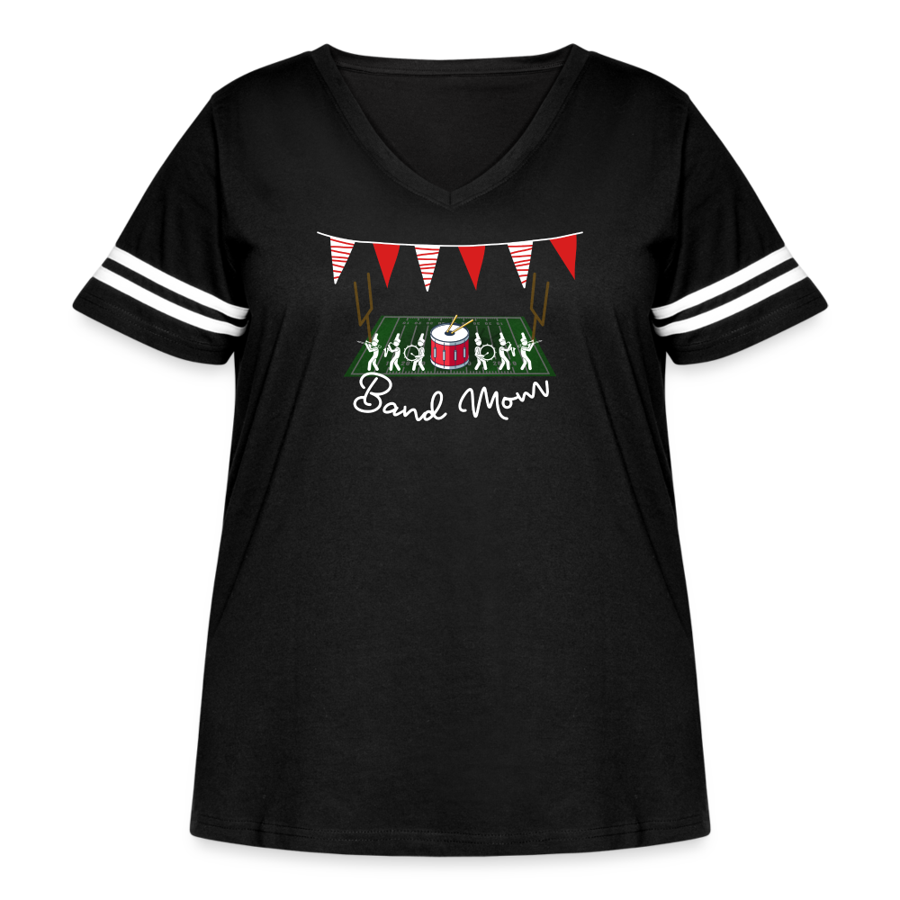 Women's Curvy Vintage Sport T-Shirt - black/white