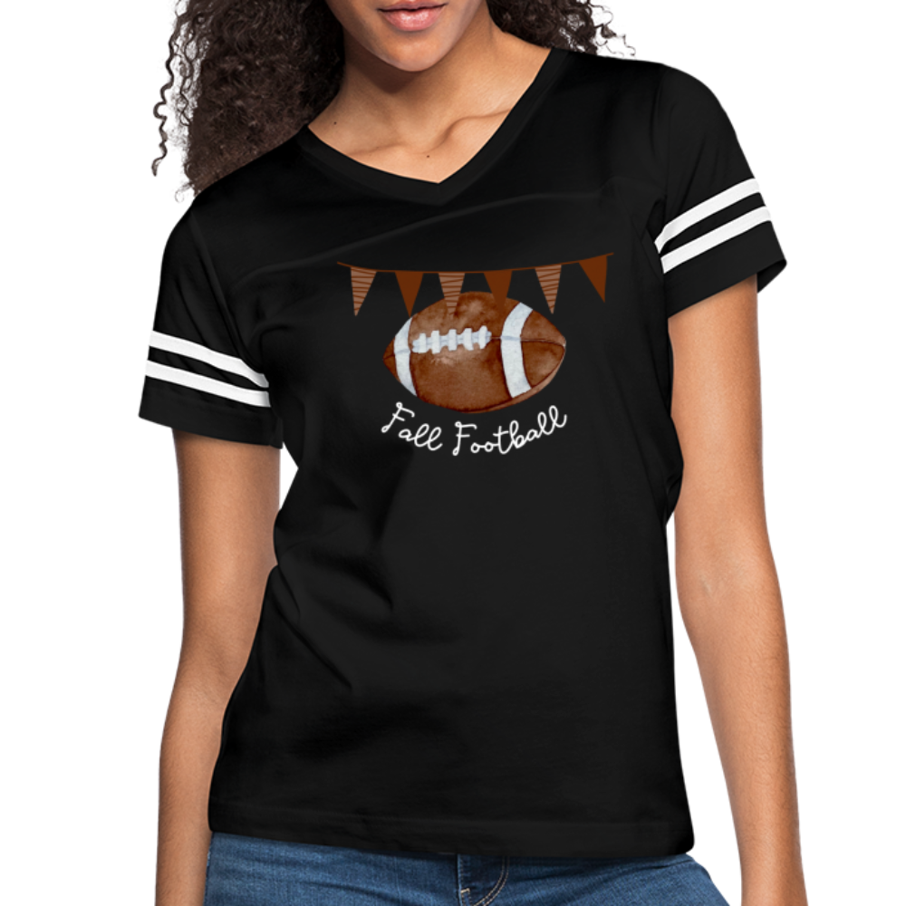 Fall Football Women’s Vintage Sport T-Shirt - black/white
