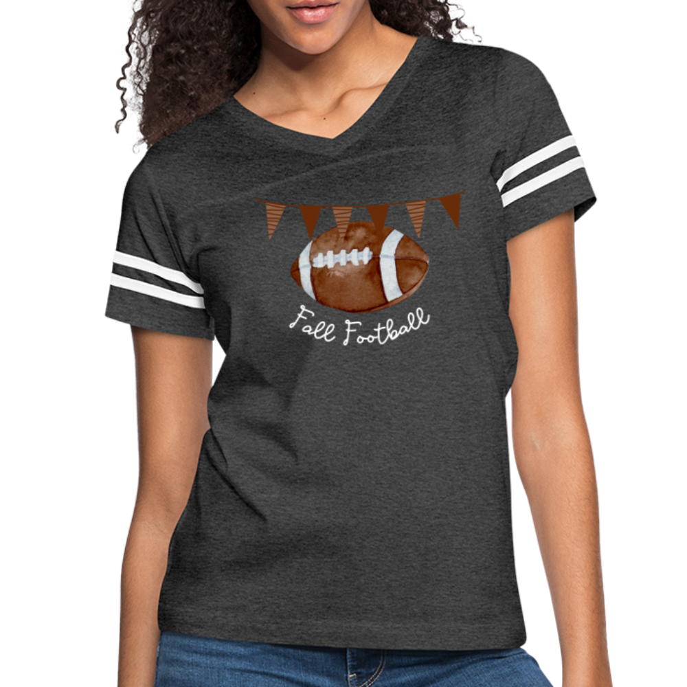 Fall Football Women’s Vintage Sport T-Shirt - vintage smoke/white
