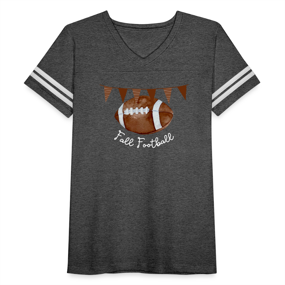 Fall Football Women’s Vintage Sport T-Shirt - vintage smoke/white