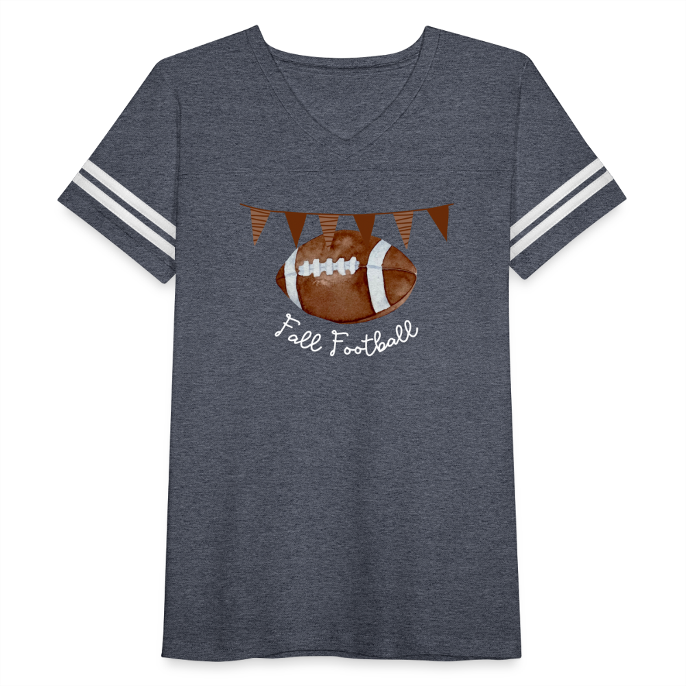 Fall Football Women’s Vintage Sport T-Shirt - vintage navy/white