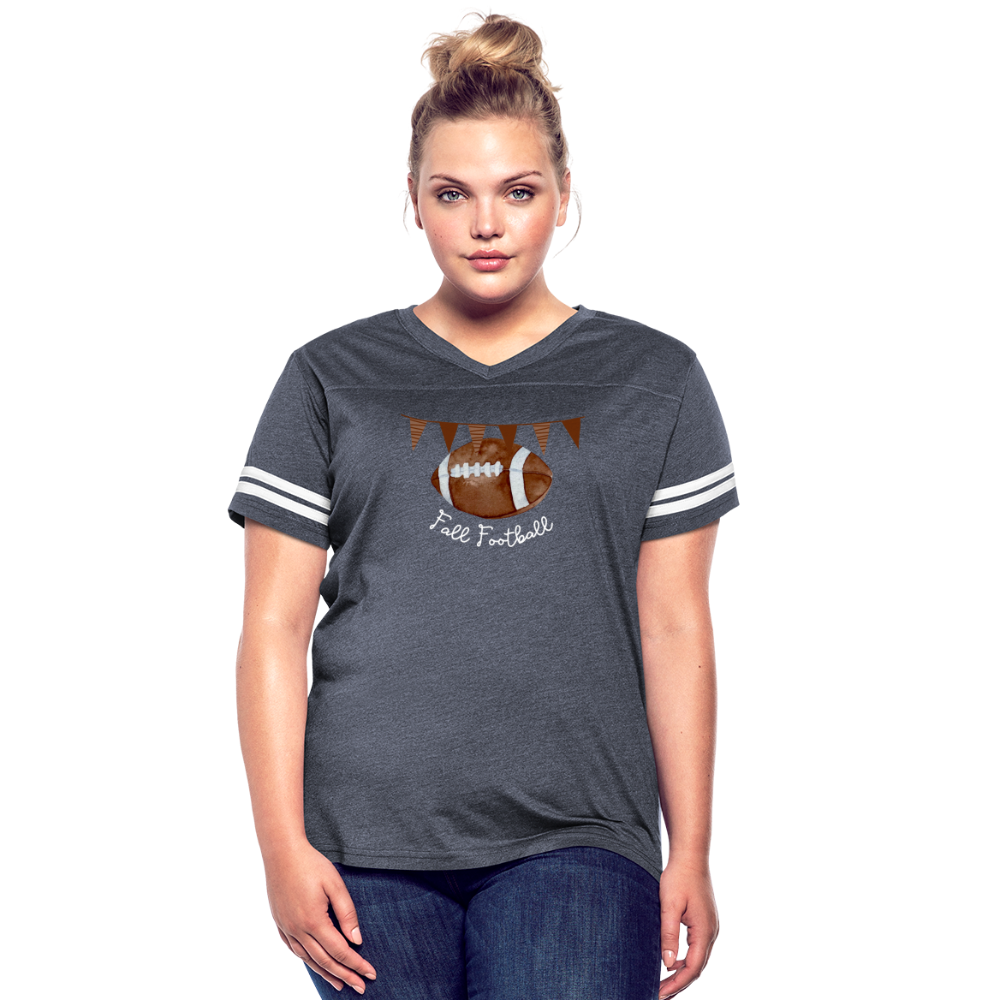 Fall Football Women’s Vintage Sport T-Shirt - vintage navy/white
