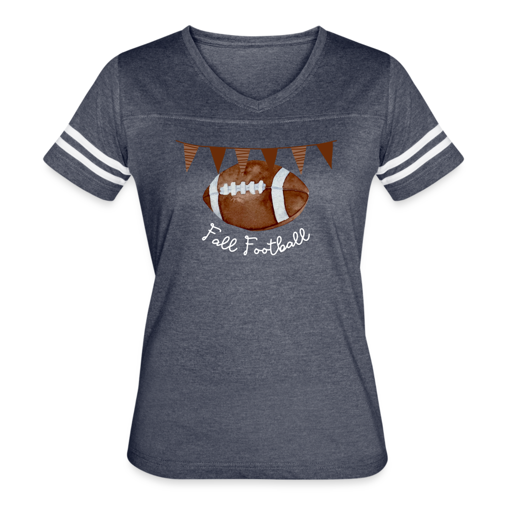 Fall Football Women’s Vintage Sport T-Shirt - vintage navy/white