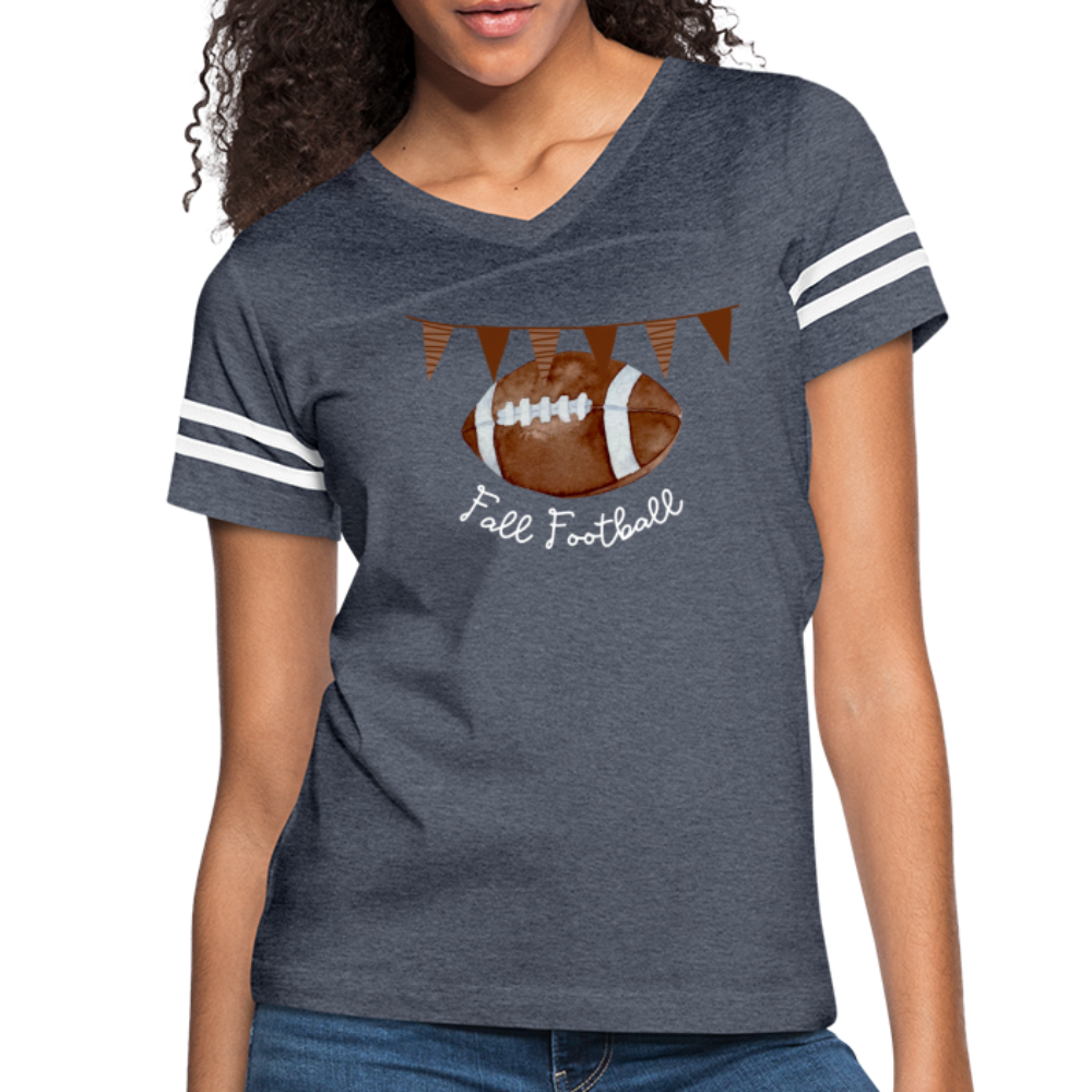 Fall Football Women’s Vintage Sport T-Shirt - vintage navy/white