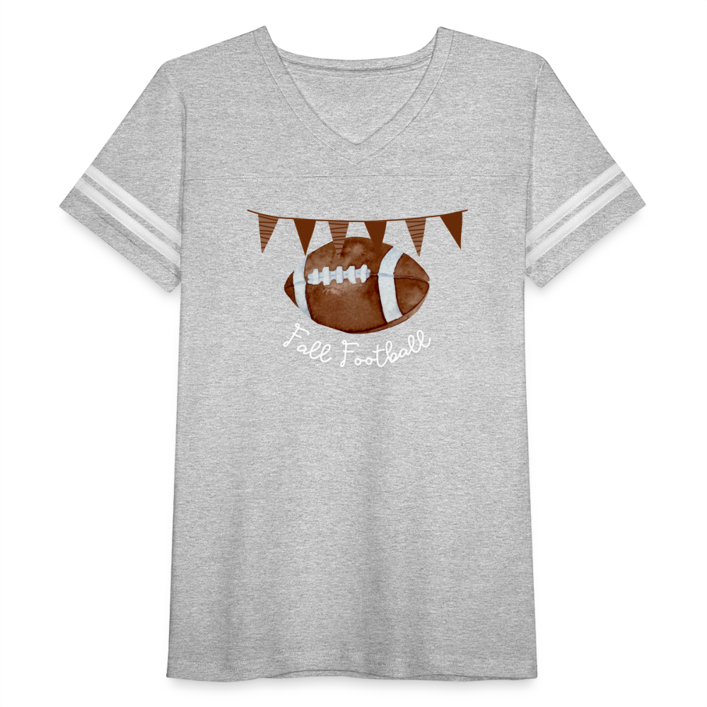 Fall Football Women’s Vintage Sport T-Shirt - heather gray/white