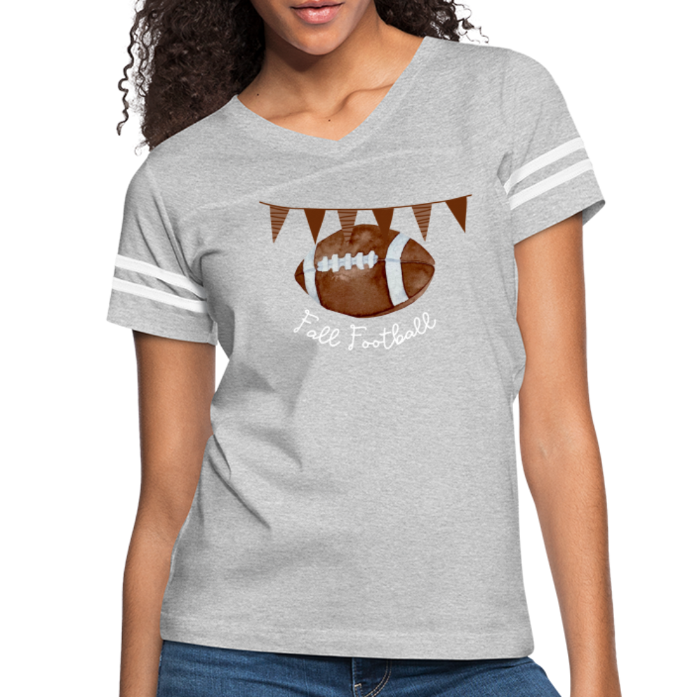 Fall Football Women’s Vintage Sport T-Shirt - heather gray/white