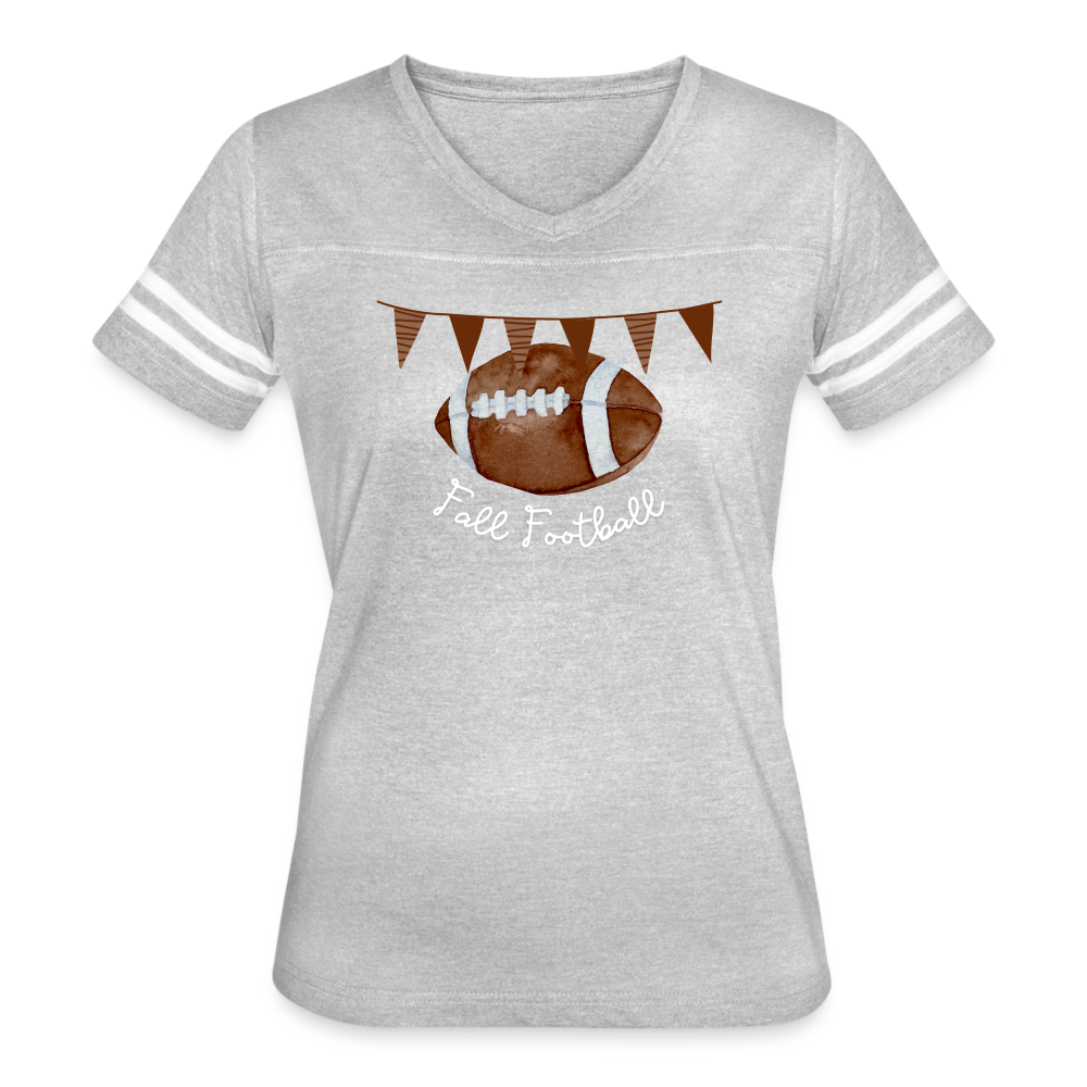 Fall Football Women’s Vintage Sport T-Shirt - heather gray/white