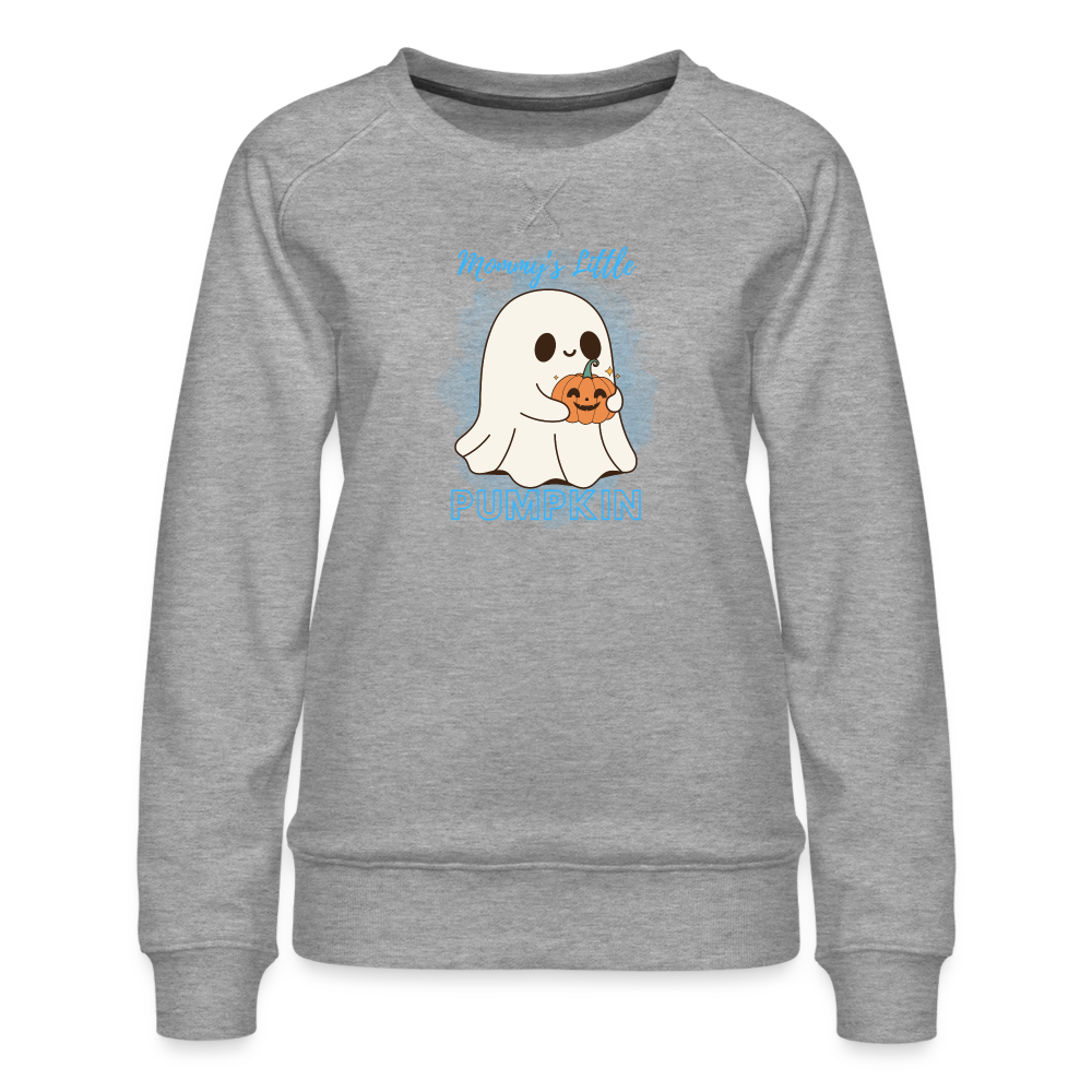 Mommy's Little Blue Pumpkin Women’s Premium Sweatshirt - heather grey