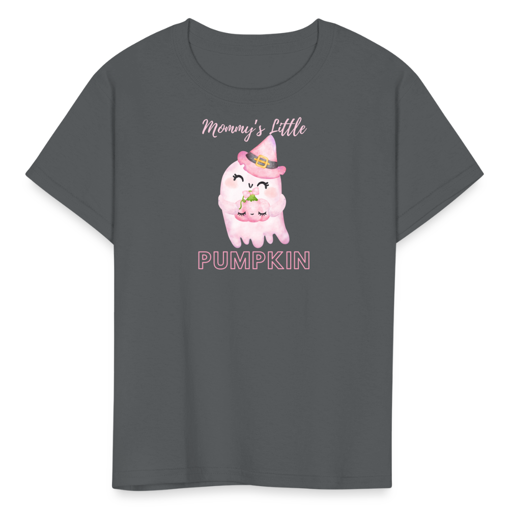 Mommy's Pink Pumpkin Kids' T-Shirt - charcoal