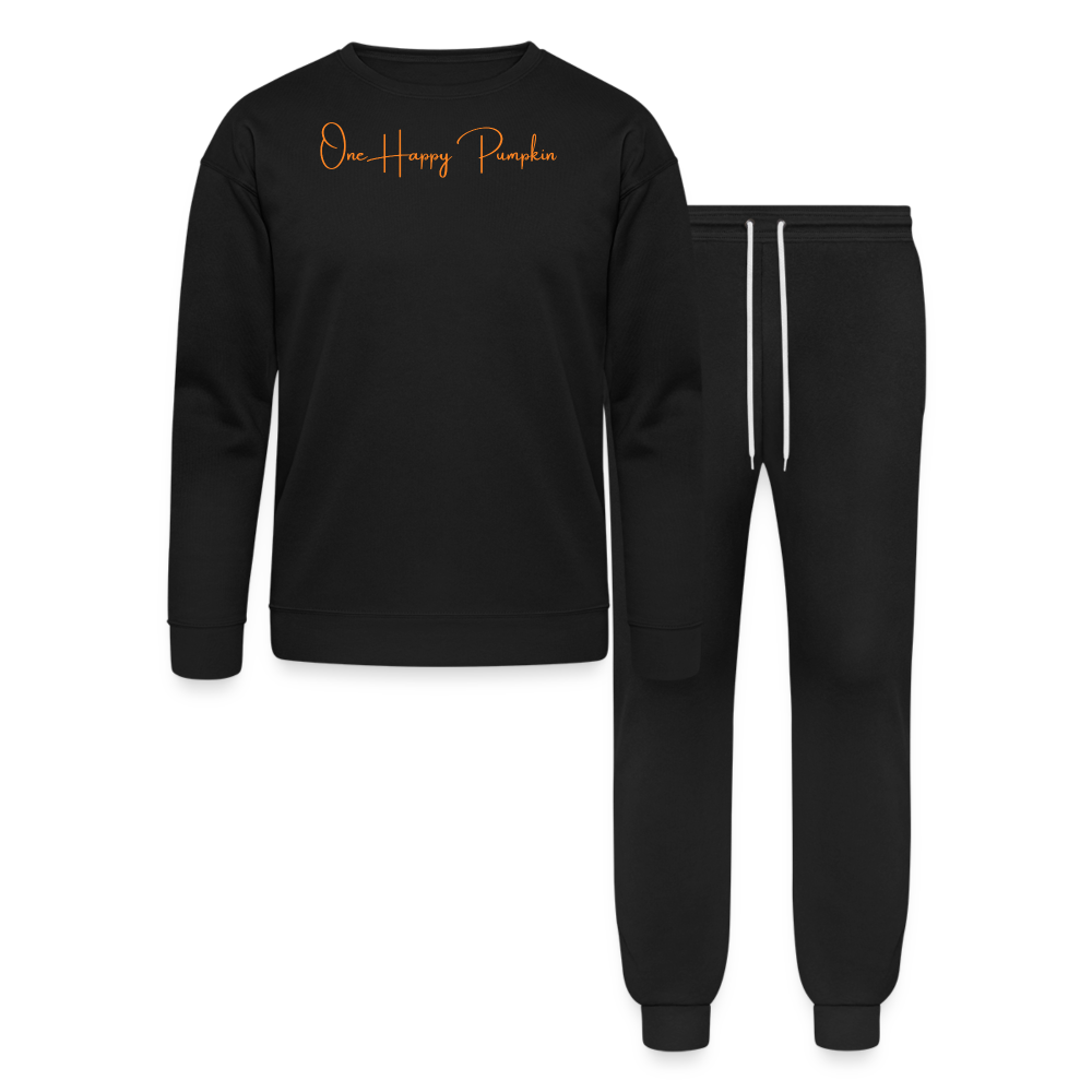 One Happy Pumpkin Bella + Canvas Unisex Lounge Wear Set - black
