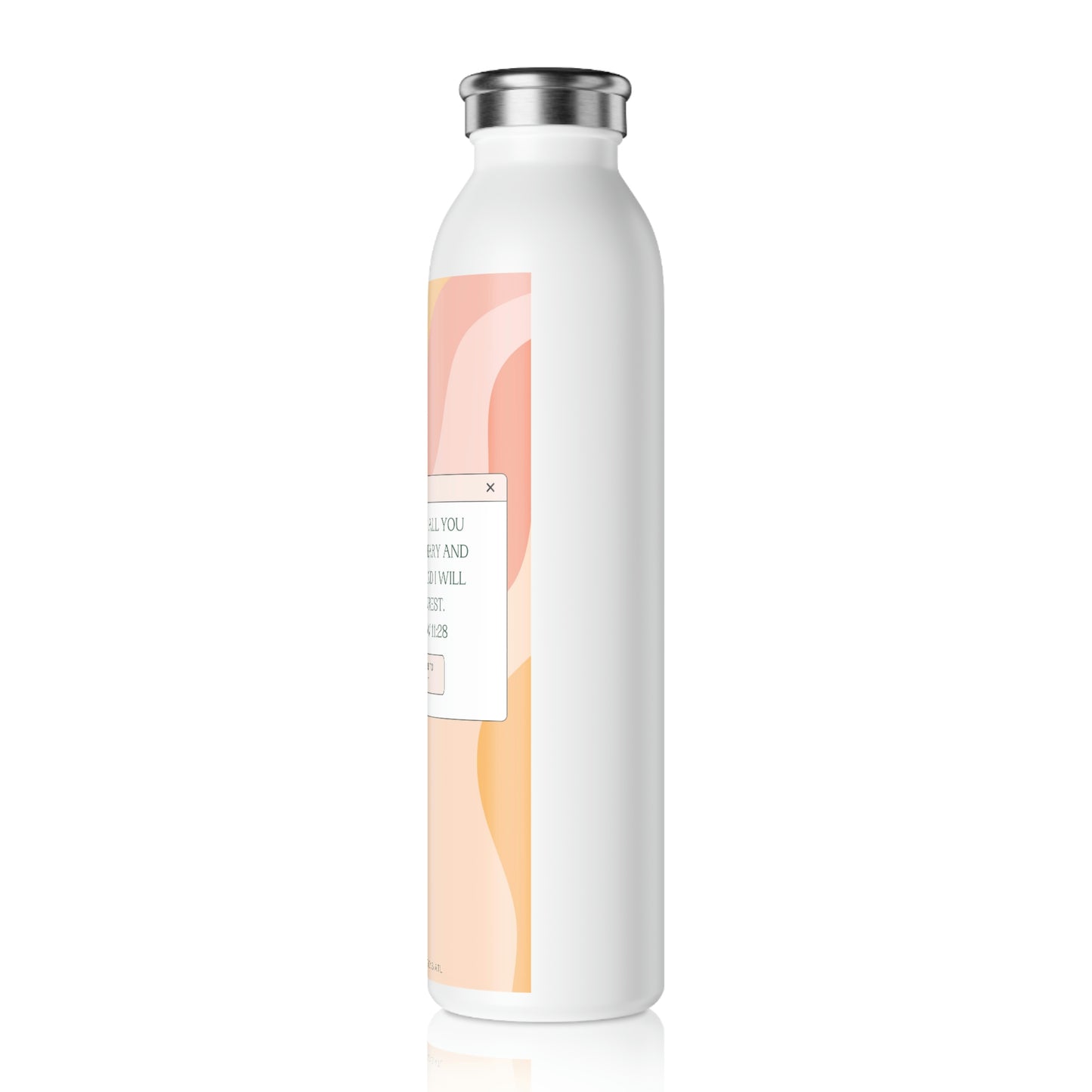 Slim Water Bottle with Matthew 11:28