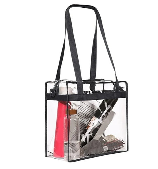2x Clear Zip Tote Bag for Stadium Security