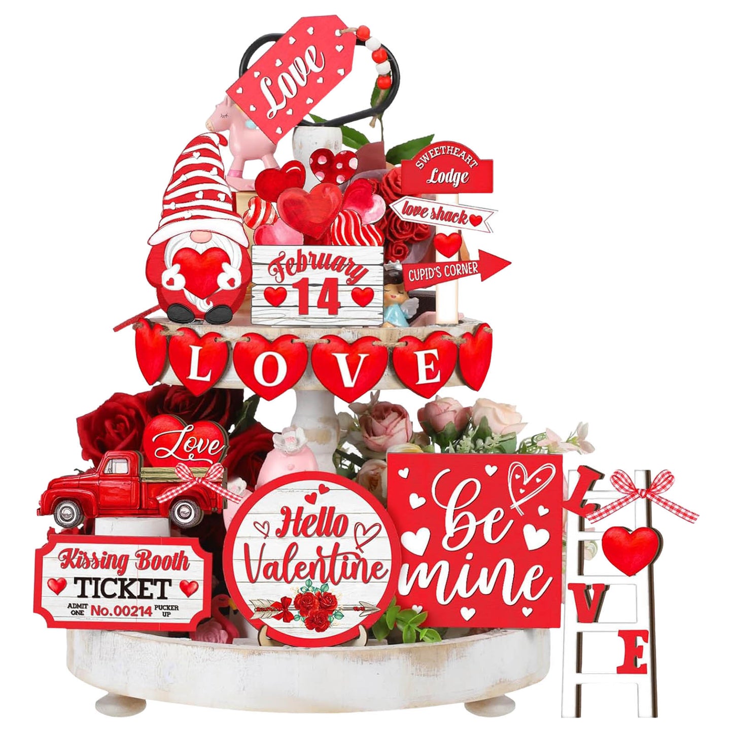 Valentine’s Wooden Decorative Tray Ornaments