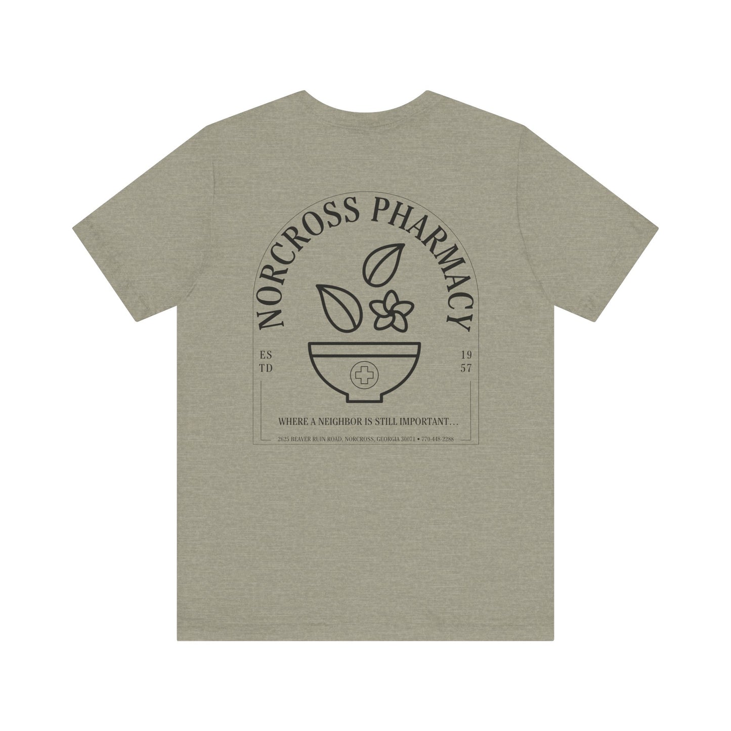 Norcross Pharmacy 1 Unisex Jersey Tee - ‘Norcross Pharmacy’ Design