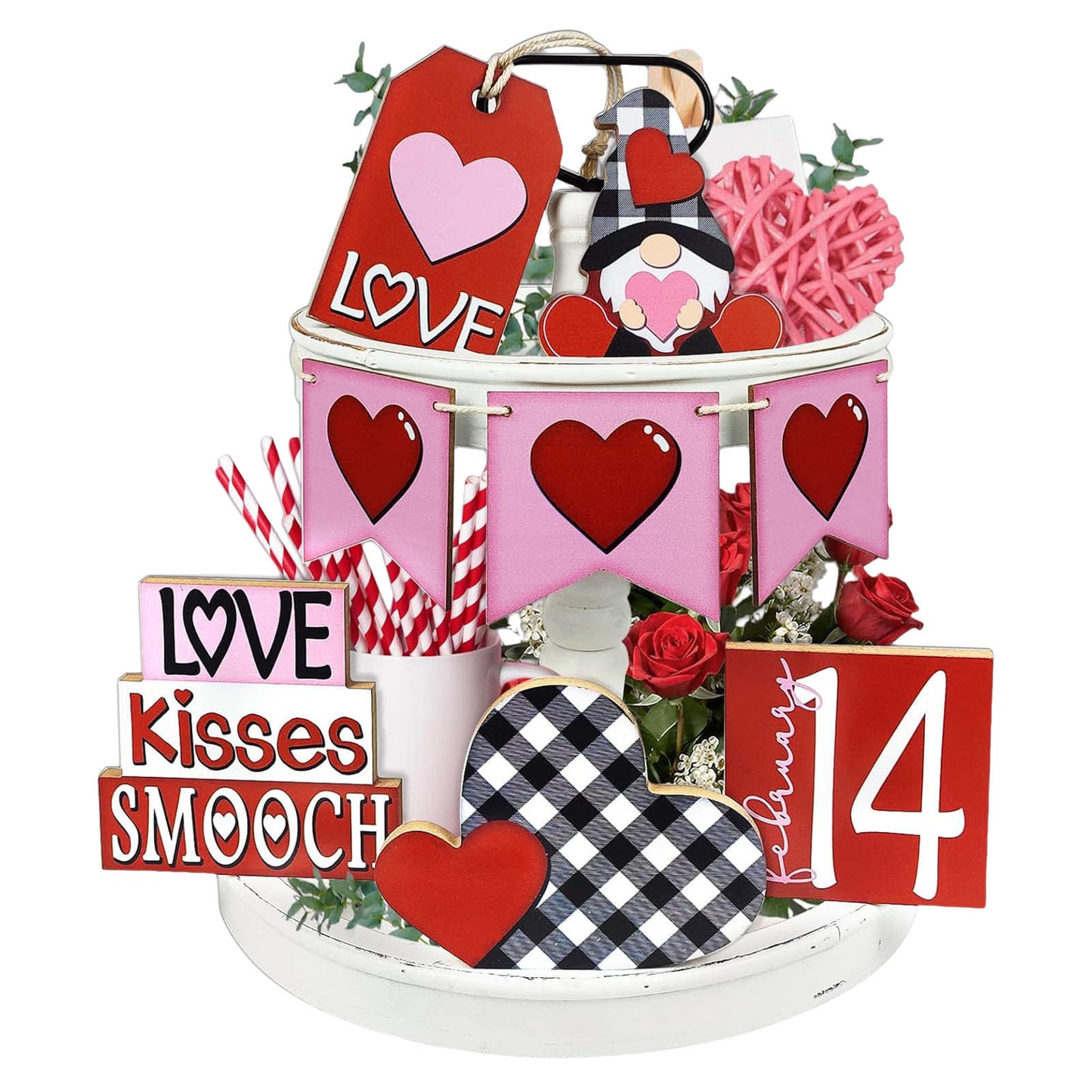 Valentine’s Wooden Decorative Tray Ornaments