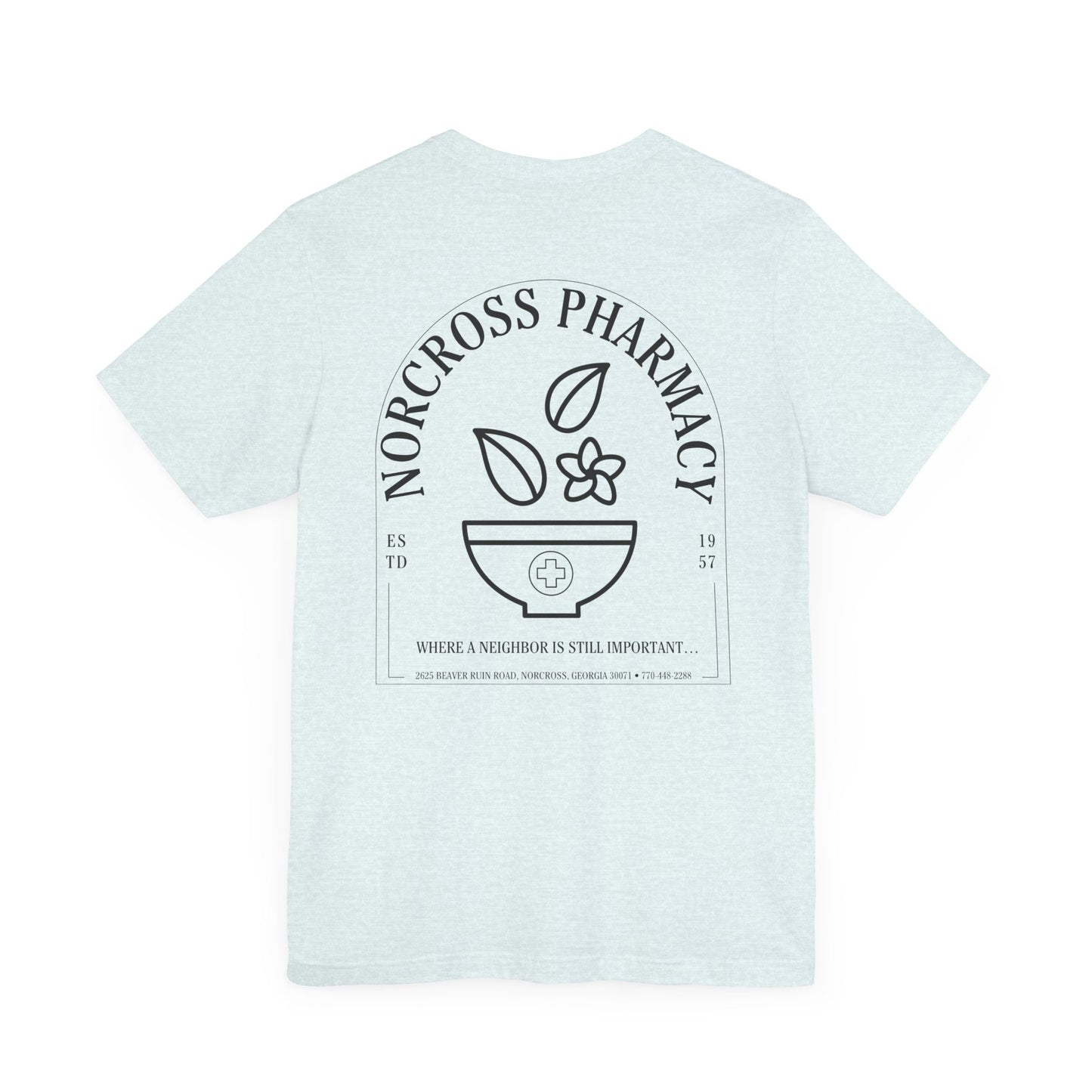 Norcross Pharmacy 1 Unisex Jersey Tee - ‘Norcross Pharmacy’ Design