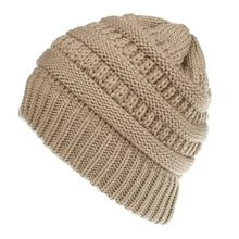 Multi-Color Knitted Hat Ladies Ponytail Style