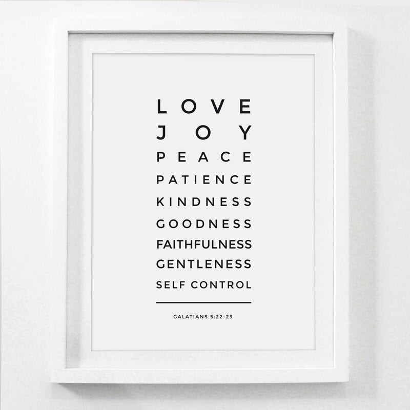 Bible: Love Is Patient and Fruits of the Spirit Wall Art