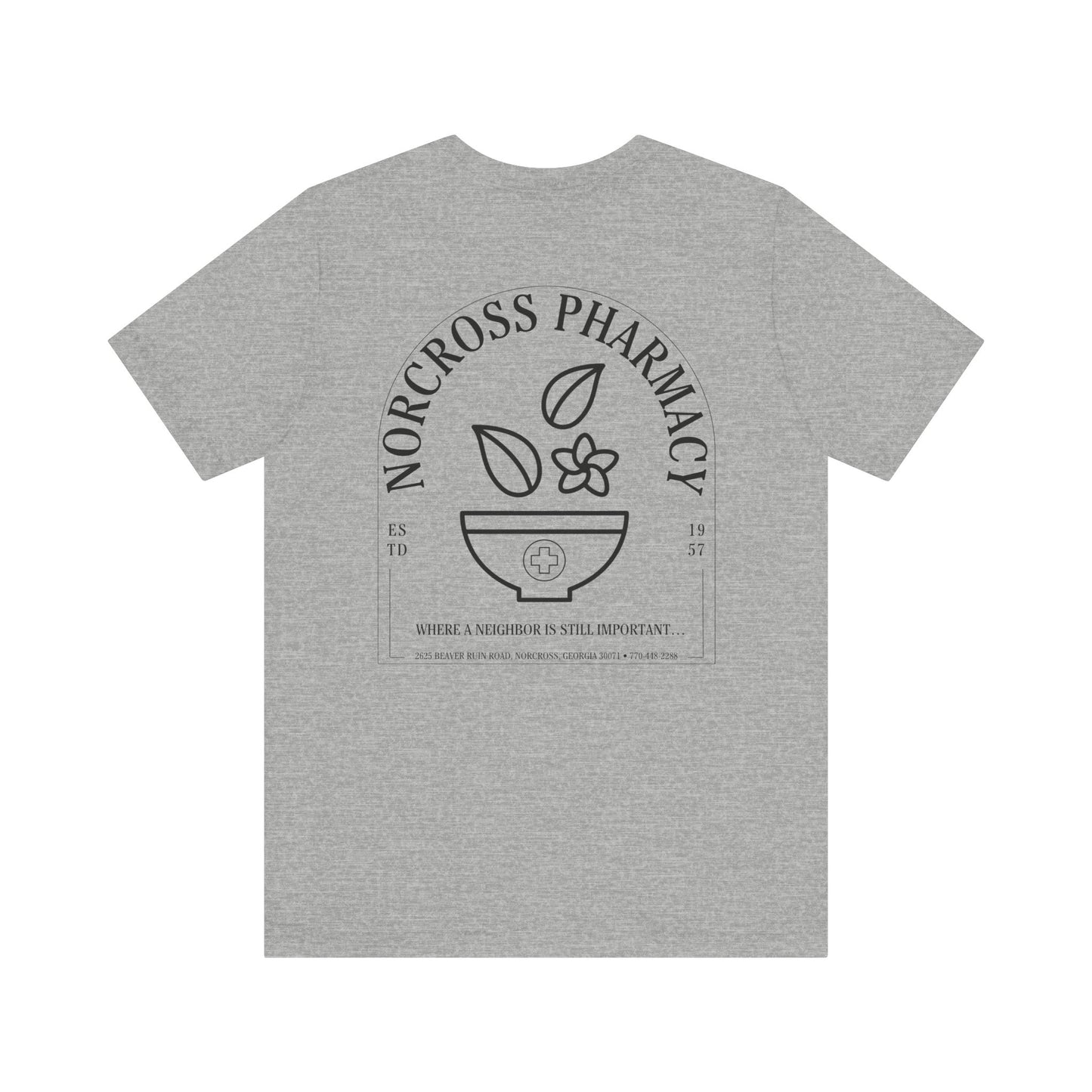 Norcross Pharmacy 1 Unisex Jersey Tee - ‘Norcross Pharmacy’ Design
