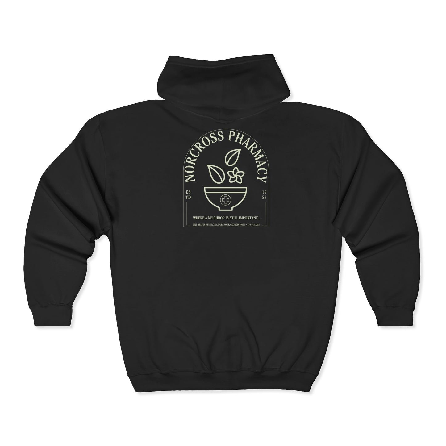 Norcross Pharmacy Zip-Up Hoodie - Perfect for Casual Outings & Gifts