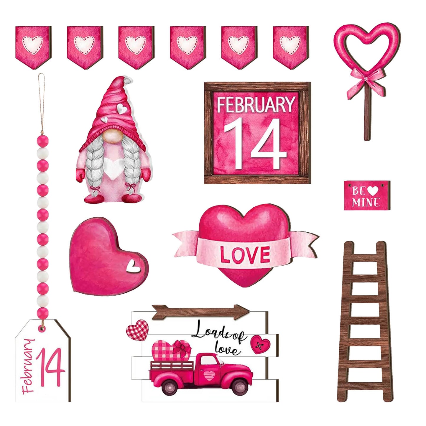 Valentine’s Wooden Decorative Tray Ornaments
