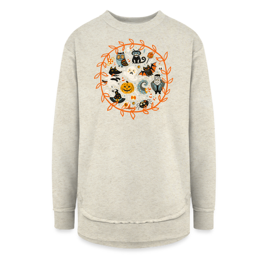 Halloween Fun Women's Weekend Tunic Fleece Sweatshirt - heather oatmeal