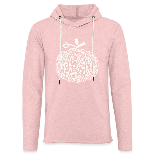 Cream & Pink Pumpkin Lightweight Terry Hoodie - cream heather pink