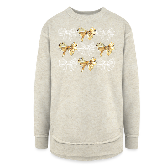 Bow Women's Weekend Tunic Fleece Sweatshirt - heather oatmeal