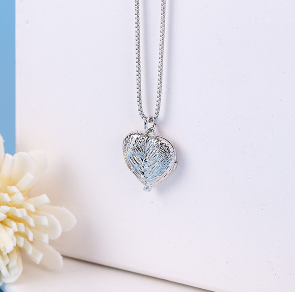 Custom Winged-Heart Locket necklace
