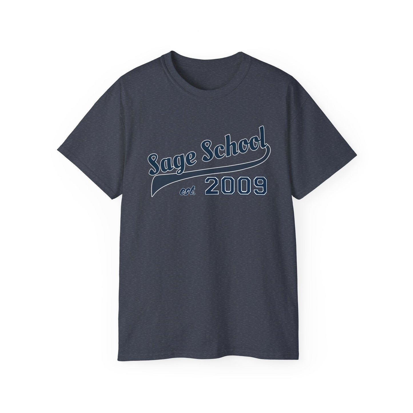 Navy Sage School Est. 2009 T‑Shirt — Vintage Navy