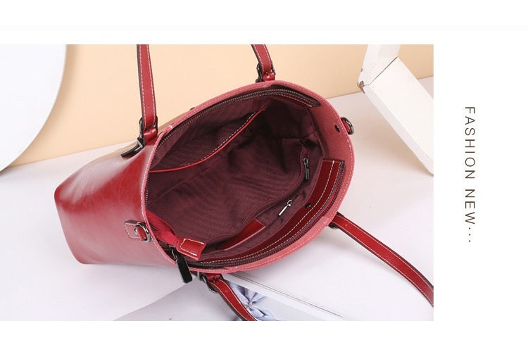 Pure Leather Messenger Tote