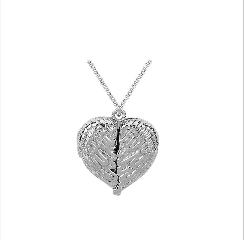 Custom Winged-Heart Locket necklace