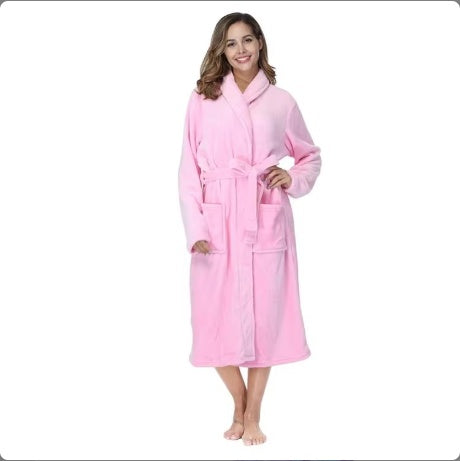 Plush Soft Warm Hooded Bathrobe for Women