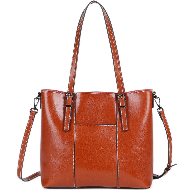 Pure Leather Messenger Tote