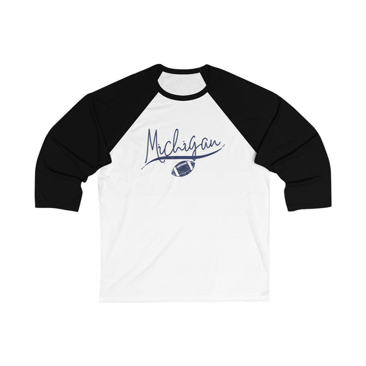 Michigan Unisex 3\4 Sleeve Baseball Tee