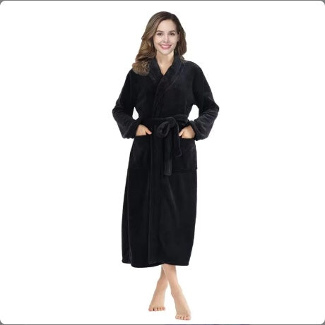 Plush Soft Warm Hooded Bathrobe for Women