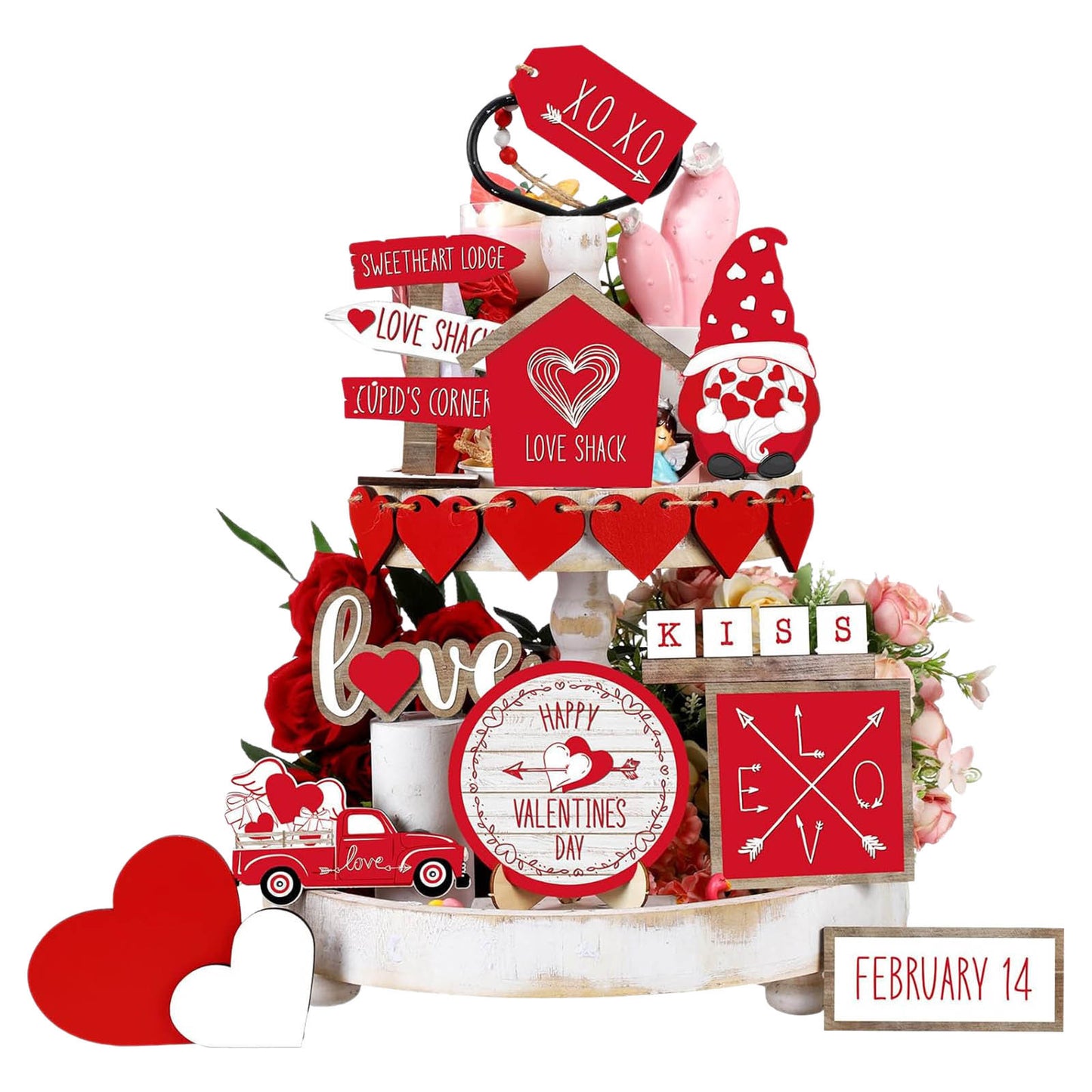 Valentine’s Wooden Decorative Tray Ornaments