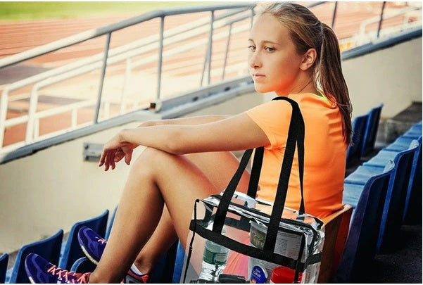 2x Clear Zip Tote Bag for Stadium Security