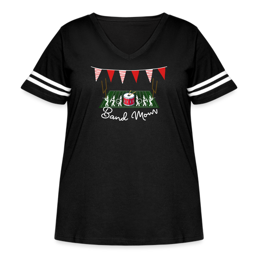 Women's Curvy Vintage Sport T-Shirt - black/white