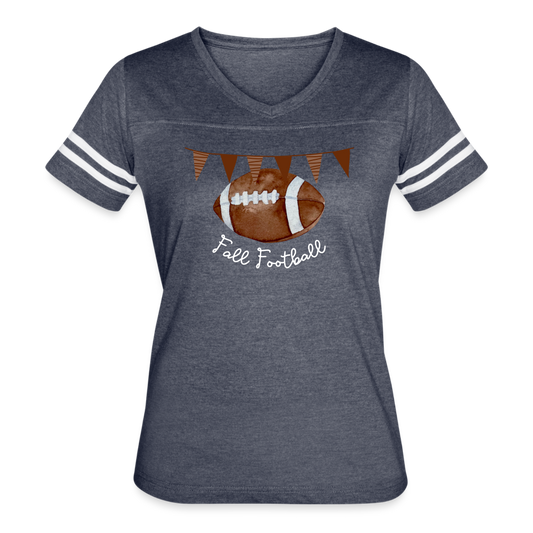 Fall Football Women’s Vintage Sport T-Shirt - vintage navy/white