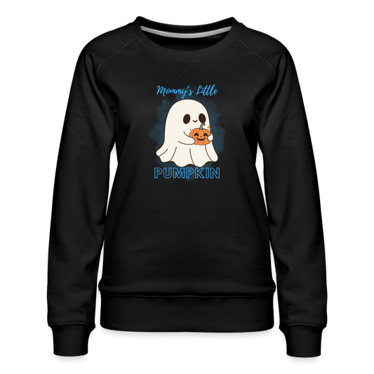 Mommy's Little Blue Pumpkin Women’s Premium Sweatshirt - black